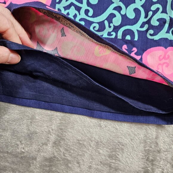 Lilly Pulitzer Dress Womens 6 Navy Delia Shift Fountain Hopping Engineered NEW - Picture 7 of 11